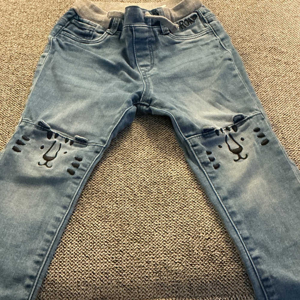 Blue Jeans with Animal Print